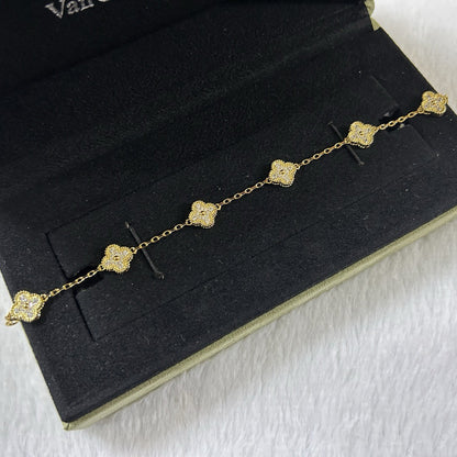 [Clover Jewelery]CLOVER 6 MOTIF DIAMOND BRACELET