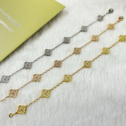 [Clover Jewelery]CLOVER 6 MOTIF DIAMOND BRACELET
