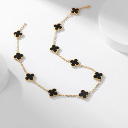 [Clover Jewelery]CLOVERS THE 10-MOTIFS ONYX NECKLACE
