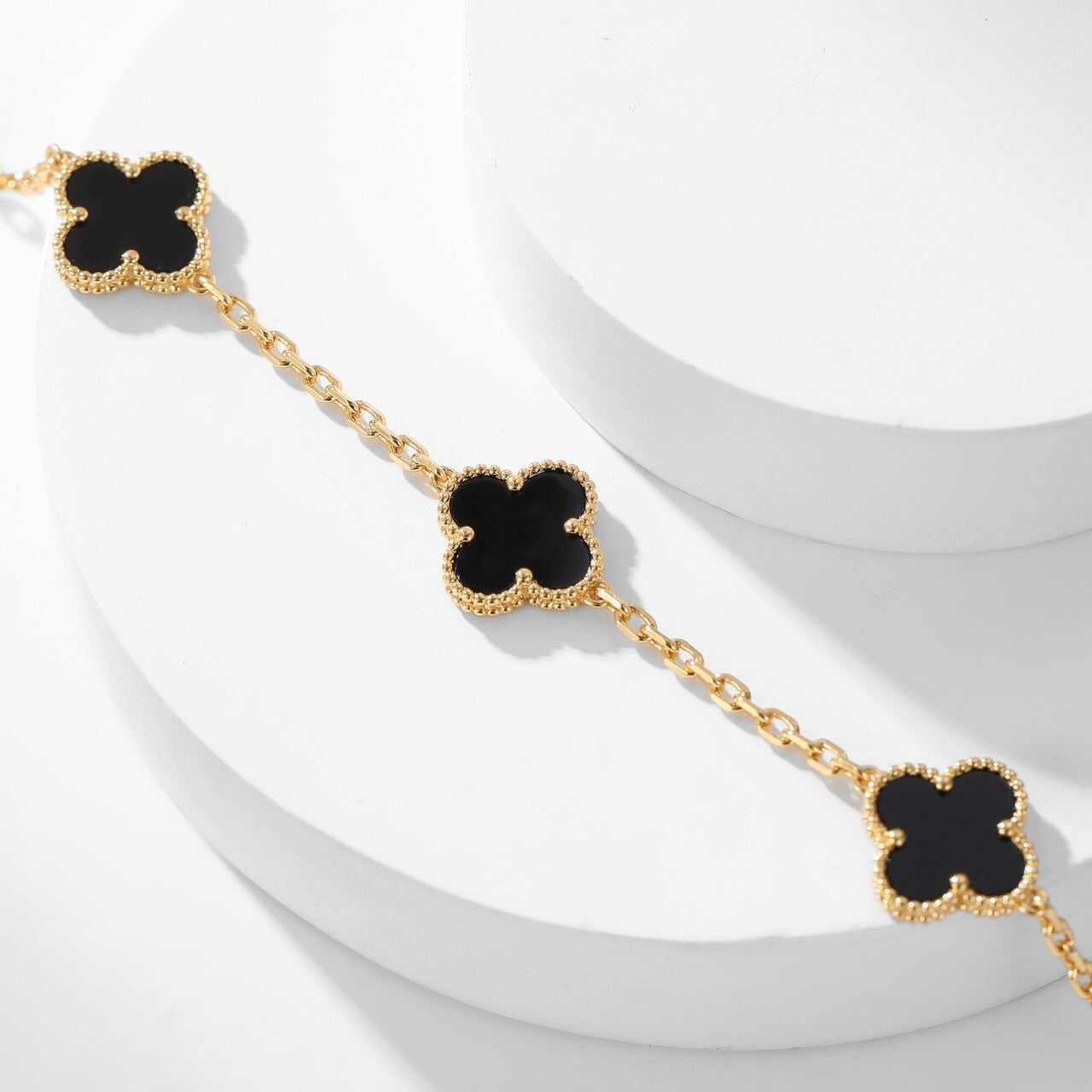 [Clover Jewelery]CLOVERS THE 10-MOTIFS ONYX NECKLACE