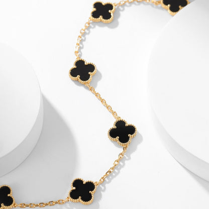 [Clover Jewelery]CLOVERS THE 10-MOTIFS ONYX NECKLACE
