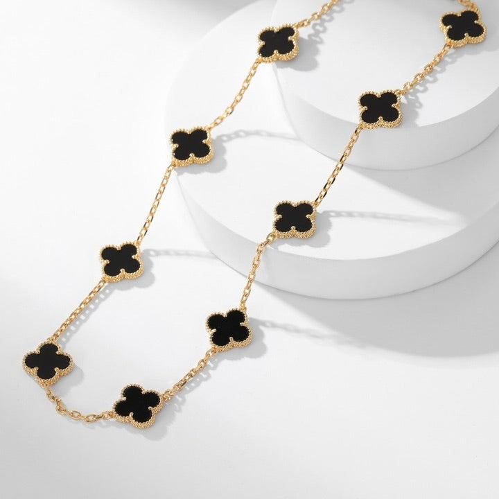 [Clover Jewelery]CLOVERS THE 10-MOTIFS ONYX NECKLACE