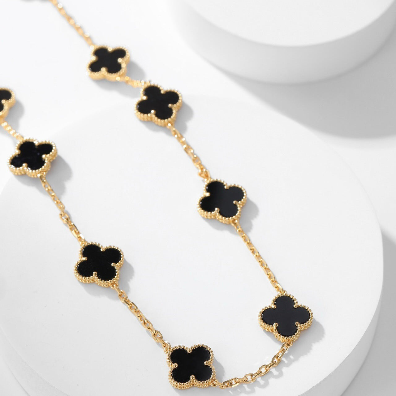 [Clover Jewelery]CLOVERS THE 10-MOTIFS ONYX NECKLACE
