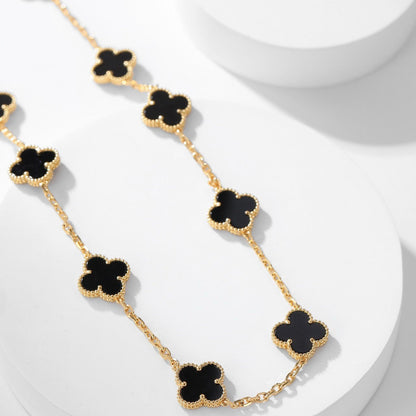 [Clover Jewelery]CLOVERS THE 10-MOTIFS ONYX NECKLACE