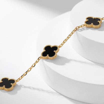 [Clover Jewelery]CLOVERS THE 10-MOTIFS ONYX NECKLACE