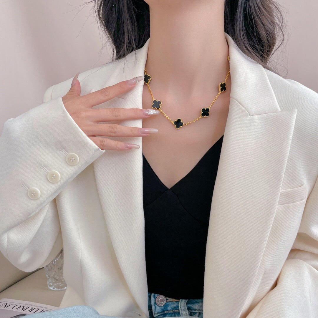 [Clover Jewelry]CLOVERS DAS 10-MOTIVE ONYX COLLIER
