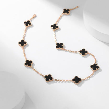 [Clover Jewelery]CLOVERS THE 10-MOTIFS ONYX NECKLACE