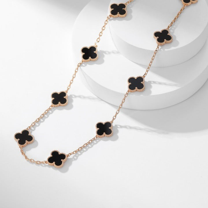 [Clover Jewelery]CLOVERS THE 10-MOTIFS ONYX NECKLACE