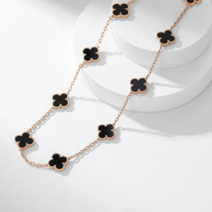[Clover Jewelery]CLOVERS THE 10-MOTIFS ONYX NECKLACE