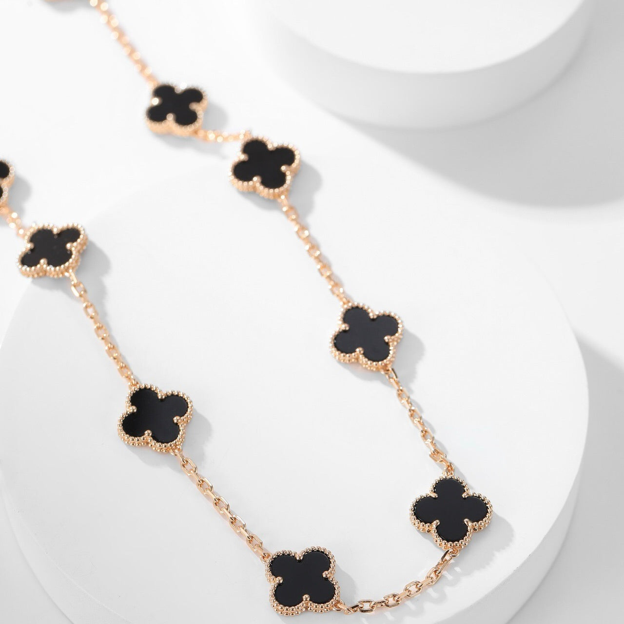 [Clover Jewelery]CLOVERS THE 10-MOTIFS ONYX NECKLACE