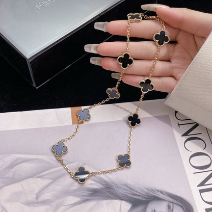 [Clover Jewelery]CLOVERS THE 10-MOTIFS ONYX NECKLACE