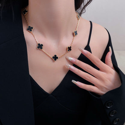 [Clover Jewelery]CLOVERS THE 10-MOTIFS ONYX NECKLACE