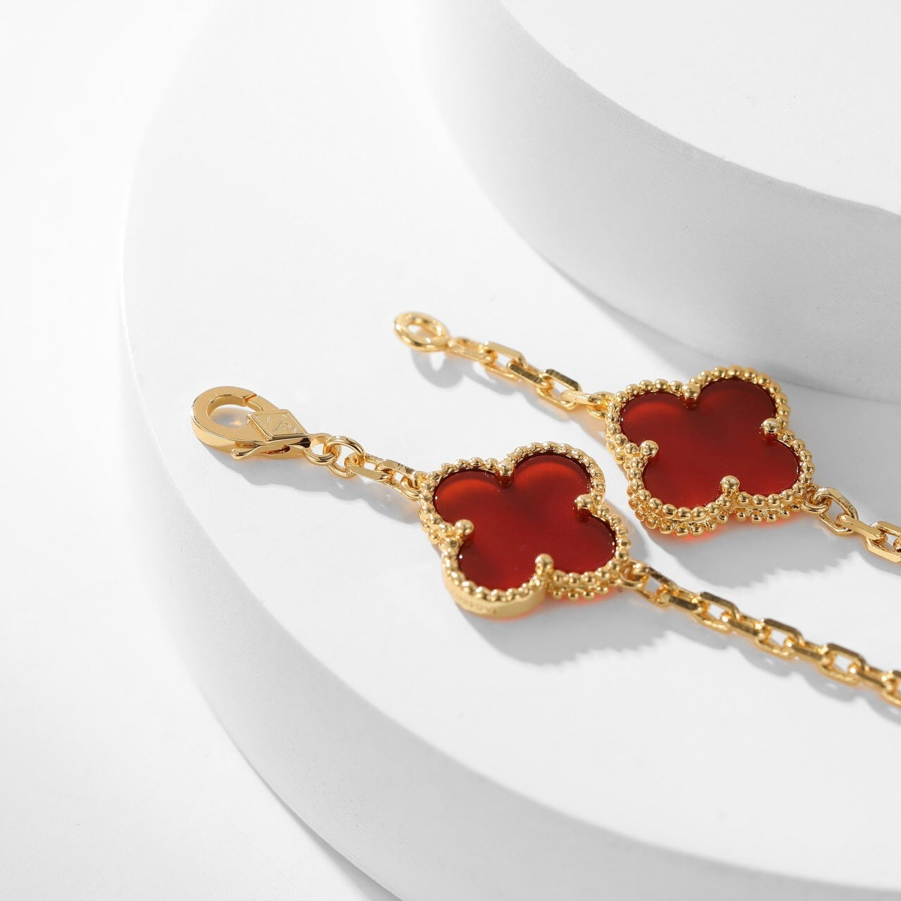 [Clover Jewelery]CLOVERS THE  10-MOTIFS CARNELIAN NECKLACE