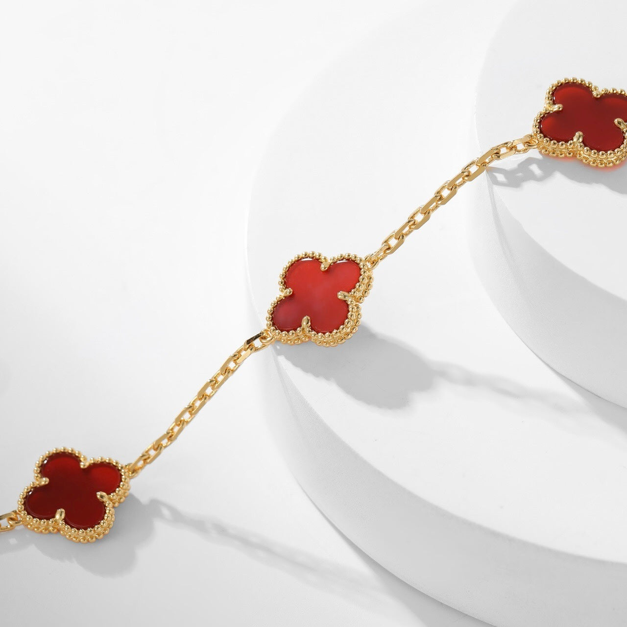 [Clover Jewelery]CLOVERS THE  10-MOTIFS CARNELIAN NECKLACE