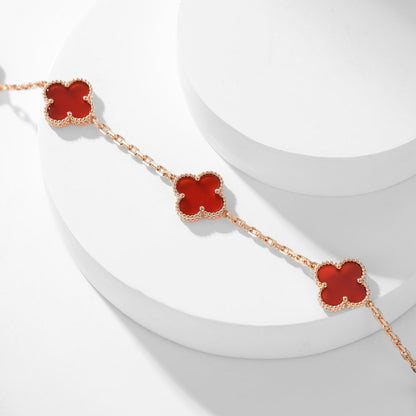 [Clover Jewelery]CLOVERS THE  10-MOTIFS CARNELIAN NECKLACE
