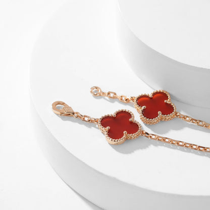[Clover Jewelery]CLOVERS THE  10-MOTIFS CARNELIAN NECKLACE