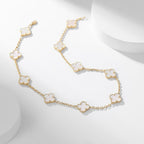 [Clover Jewelry]CLOVERS THE 10-MOTIFS WEISSE PERLMUTT-HALSKETTE