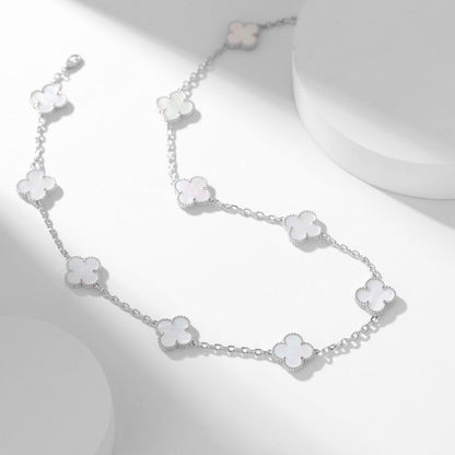 [Clover Jewelery]CLOVERS THE 10-MOTIFS WHITE MOTHER OF PEARL NECKLACE