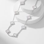 [Clover Jewelry]CLOVERS THE 10-MOTIFS WEISSE PERLMUTT-HALSKETTE