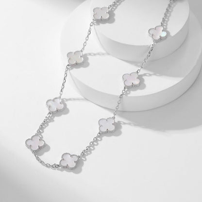 [Clover Jewelery]CLOVERS THE 10-MOTIFS WHITE MOTHER OF PEARL NECKLACE