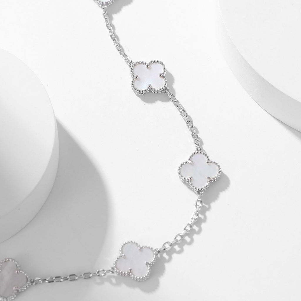 [Clover Jewelry]CLOVERS THE 10-MOTIFS WEISSE PERLMUTT-HALSKETTE