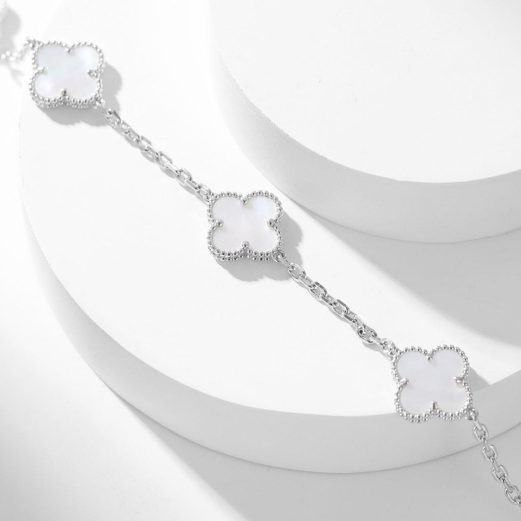 [Clover Jewelry]CLOVERS THE 10-MOTIFS WEISSE PERLMUTT-HALSKETTE