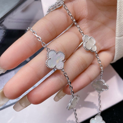 [Clover Jewelery]CLOVERS THE 10-MOTIFS WHITE MOTHER OF PEARL NECKLACE