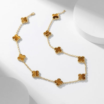 [Clover Jewelery]CLOVERS THE 10-MOTIFS TIGER EYE NECKLACE