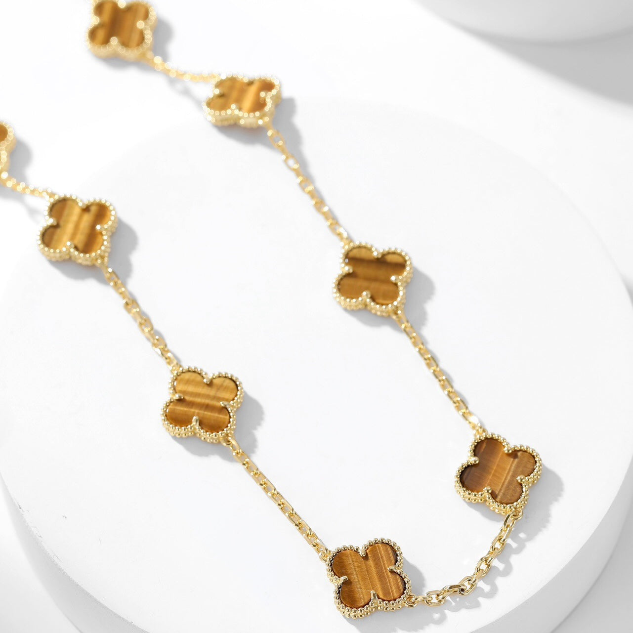 [Clover Jewelery]CLOVERS THE 10-MOTIFS TIGER EYE NECKLACE