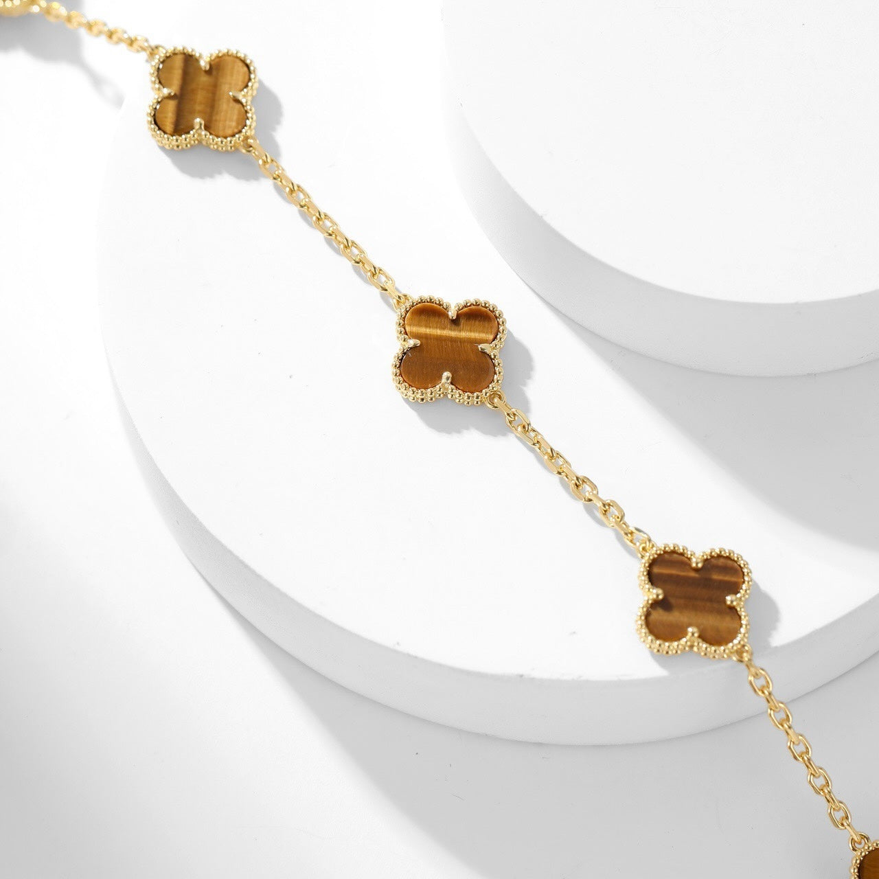 [Clover Jewelery]CLOVERS THE 10-MOTIFS TIGER EYE NECKLACE