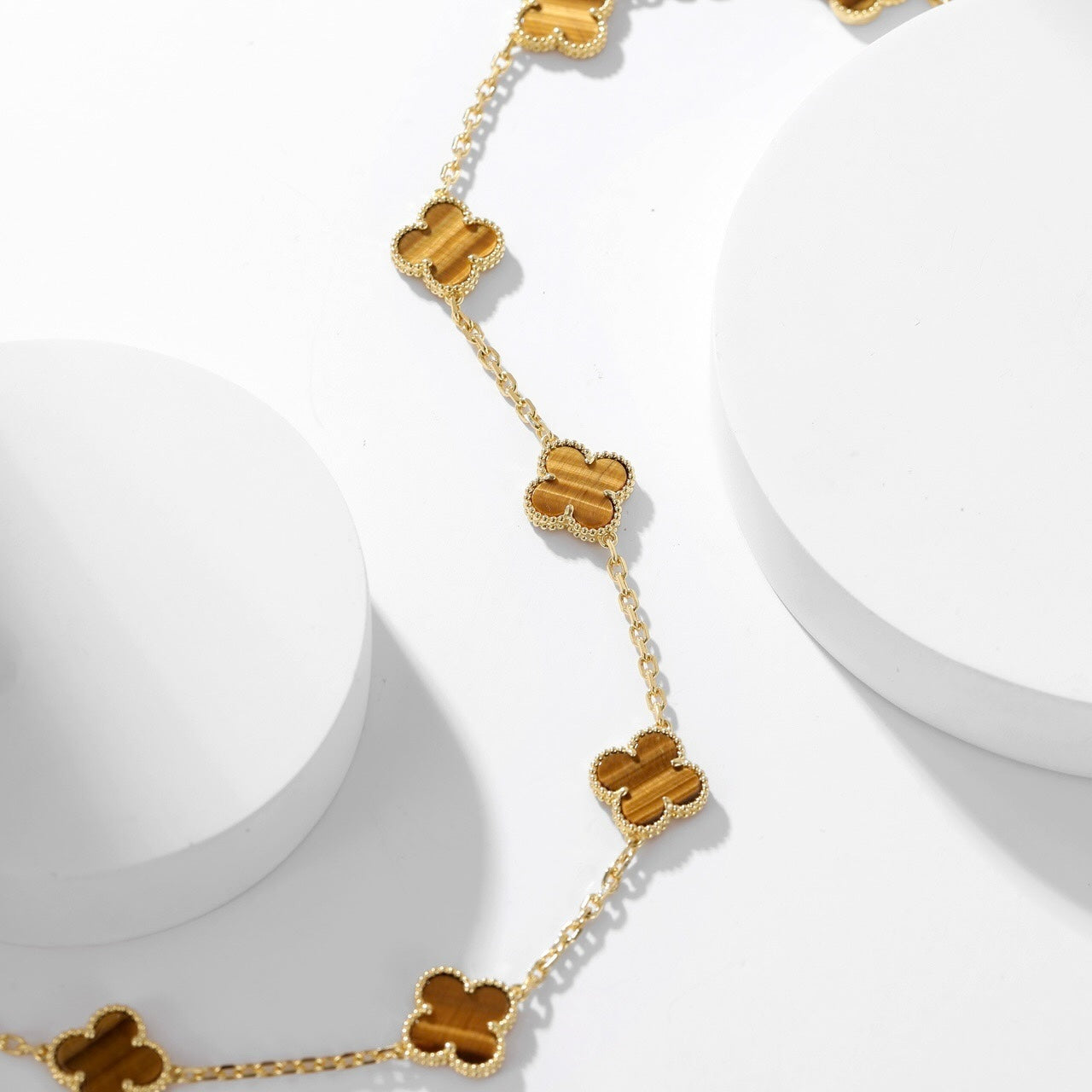 [Clover Jewelery]CLOVERS THE 10-MOTIFS TIGER EYE NECKLACE