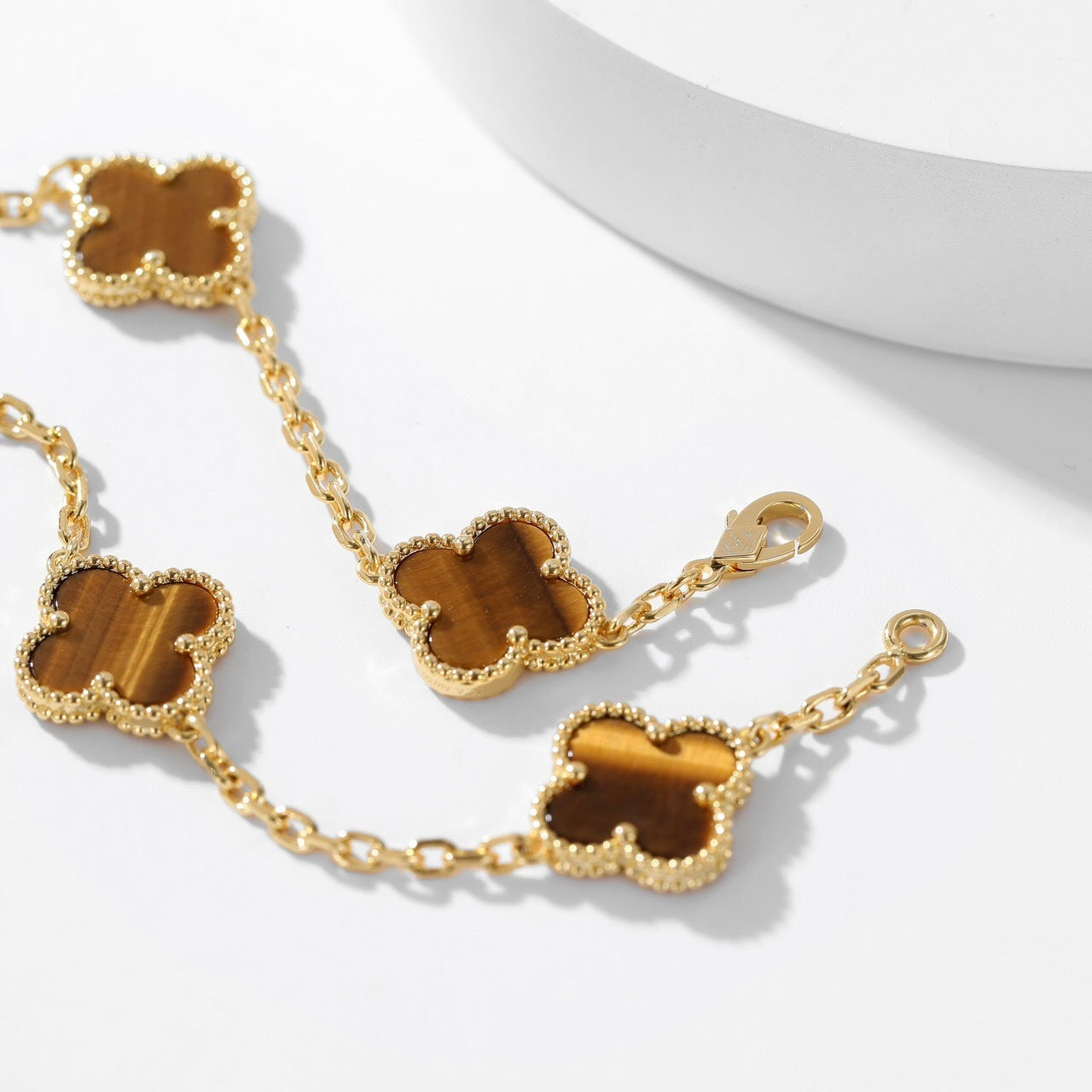 [Clover Jewelery]CLOVERS THE 10-MOTIFS TIGER EYE NECKLACE
