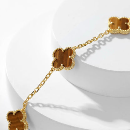 [Clover Jewelery]CLOVERS THE 10-MOTIFS TIGER EYE NECKLACE