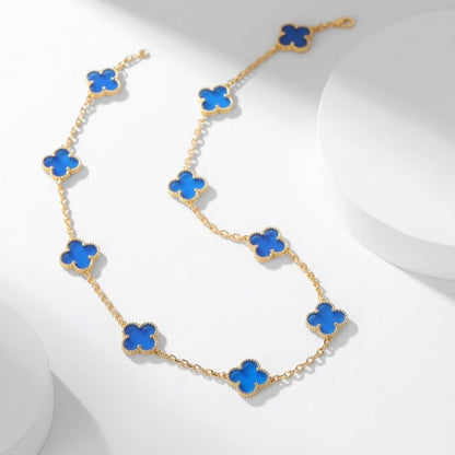 [Clover Jewelery]CLOVERS THE 10-MOTIFS BLUE AGATE NECKLACE