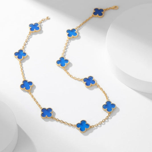 [Clover Jewelery]CLOVERS THE 10-MOTIFS BLUE AGATE NECKLACE