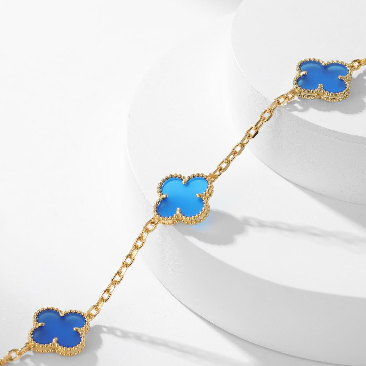 [Clover Jewelry]CLOVERS THE 10-MOTIFS BLUE AGATE NECKLACE