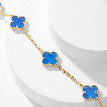 [Clover Jewelery]CLOVERS THE 10-MOTIFS BLUE AGATE NECKLACE