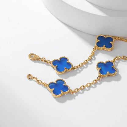 [Clover Jewelery]CLOVERS THE 10-MOTIFS BLUE AGATE NECKLACE
