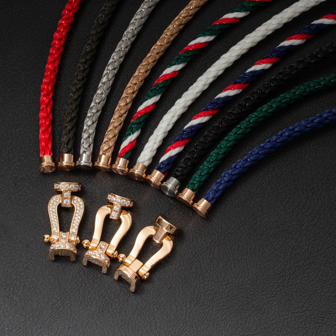 [Kleeblatt Schmuck]FORCE GROSSES HUFEISEN VOLL BESETZTES DIAMANTARMREIF GOLD