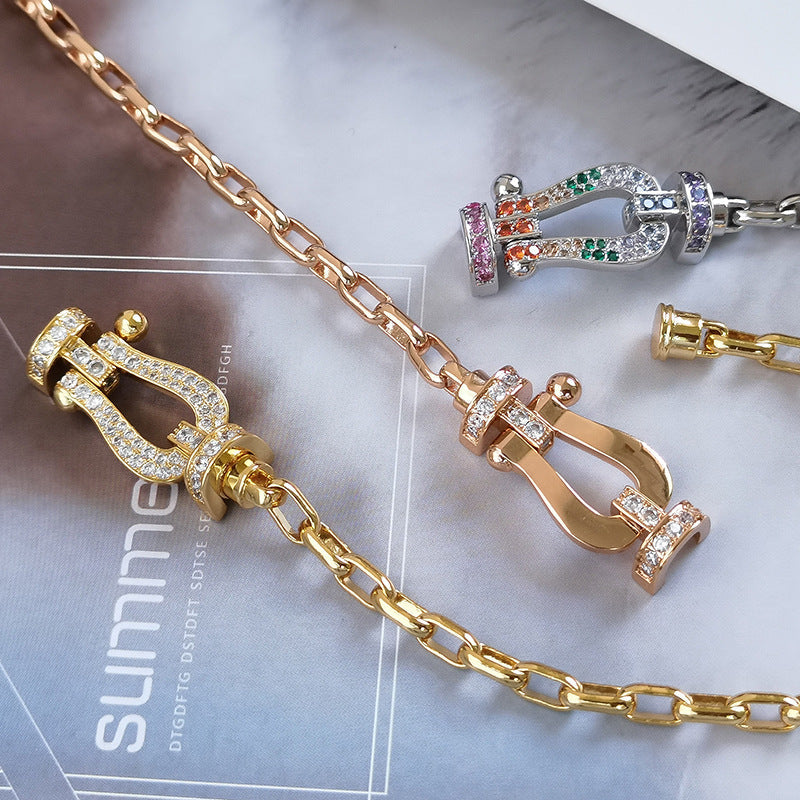 [Clover Jewelery]FORCE LARGE HORSESHOE CLASP  METAL BRACELET