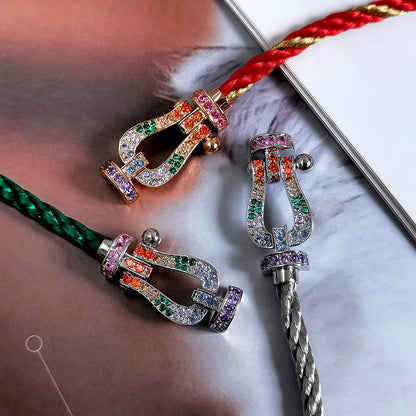 [Clover Jewelery]FORCE LARGE HORSESHOE  COLORED DIAMOND BRACELET ROSE GOLD