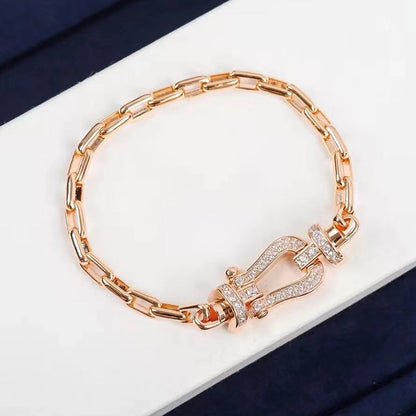 [Clover Jewelery]FORCE LARGE HORSESHOE CLASP  METAL BRACELET