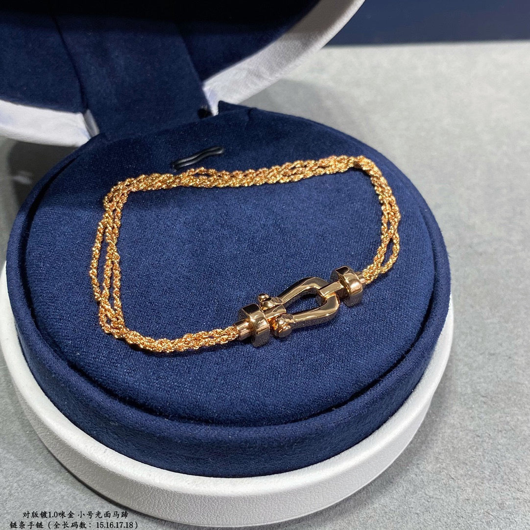[Clover Jewelry]FORCE SMALL HORSESHOE  DIAMOND CHAIN ROPE BRACELET
