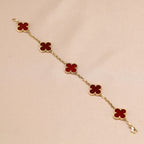 [Clover Jewelry]CLOVER 5 MOTIFS RED AGATE  BRACELET