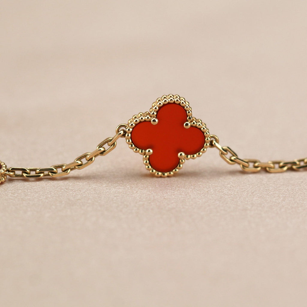 [Clover Jewelry]CLOVER 5 MOTIFS RED AGATE  BRACELET