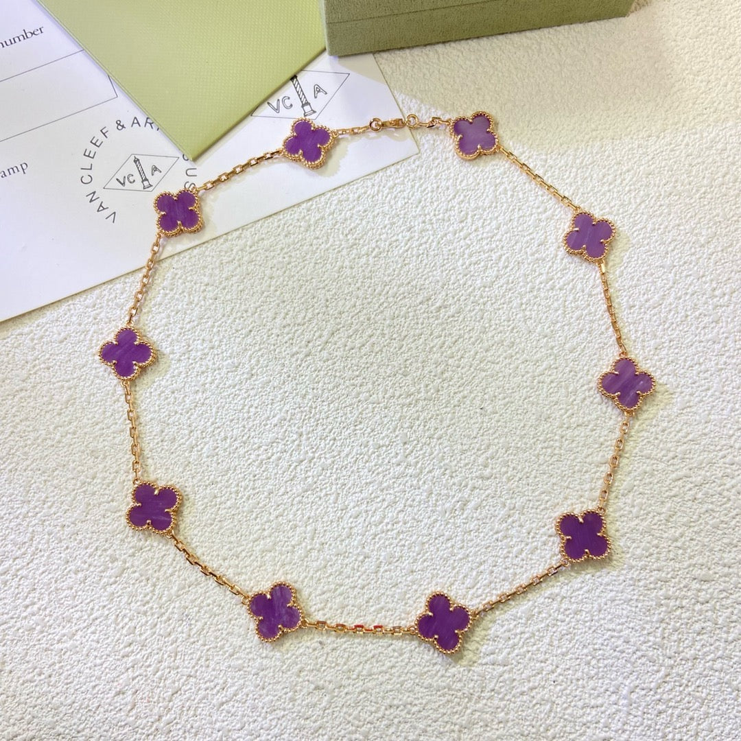 [Clover Jewelery]CLOVER 10 MOTIFS  PURPLE VIOLET  NECKLACE