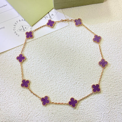 [Clover Jewelery]CLOVER 10 MOTIFS  PURPLE VIOLET  NECKLACE