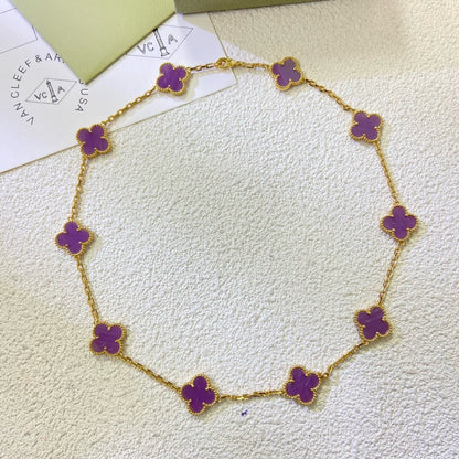 [Clover Jewelery]CLOVER 10 MOTIFS  PURPLE VIOLET  NECKLACE
