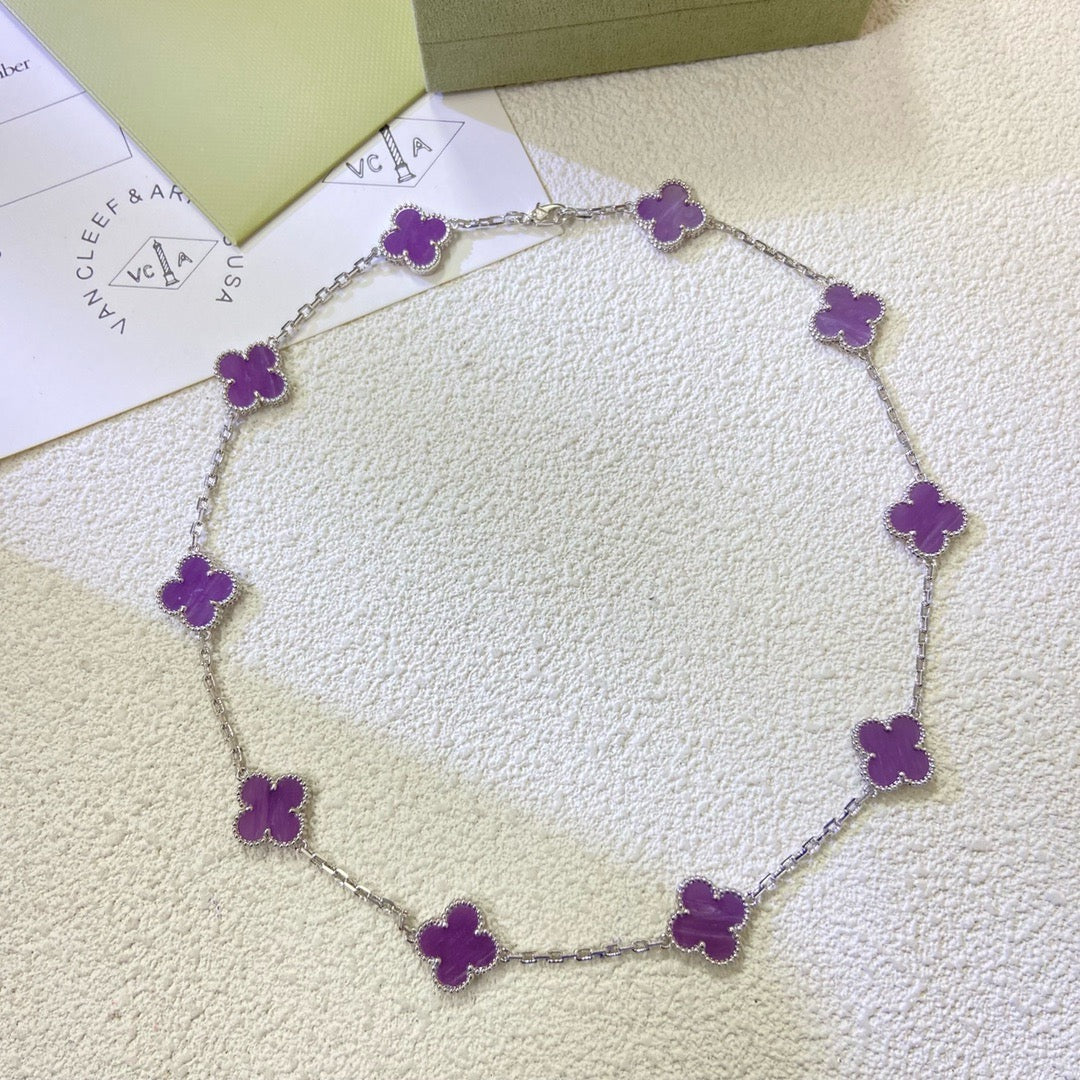 [Clover Jewelery]CLOVER 10 MOTIFS  PURPLE VIOLET  NECKLACE