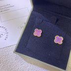 [Clover Jewelry]クローバーミニ 9.5mm パープルバイオレット ピアス